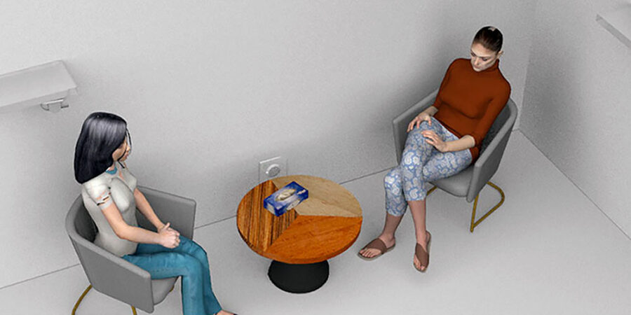 Two cameras record a psychotherapy session. The AI analyses the video sequences. (Image zvg)