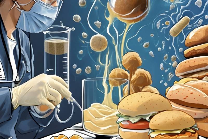 Illustration of antibody food allergy
