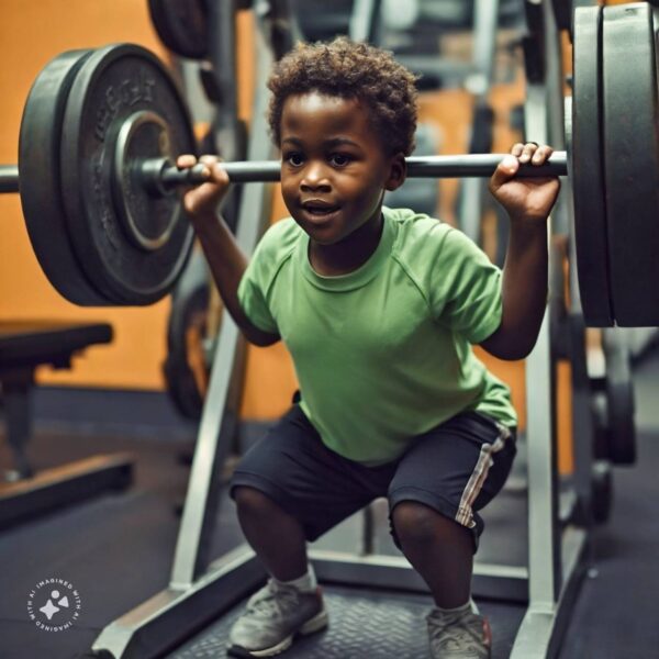 child lifting weight