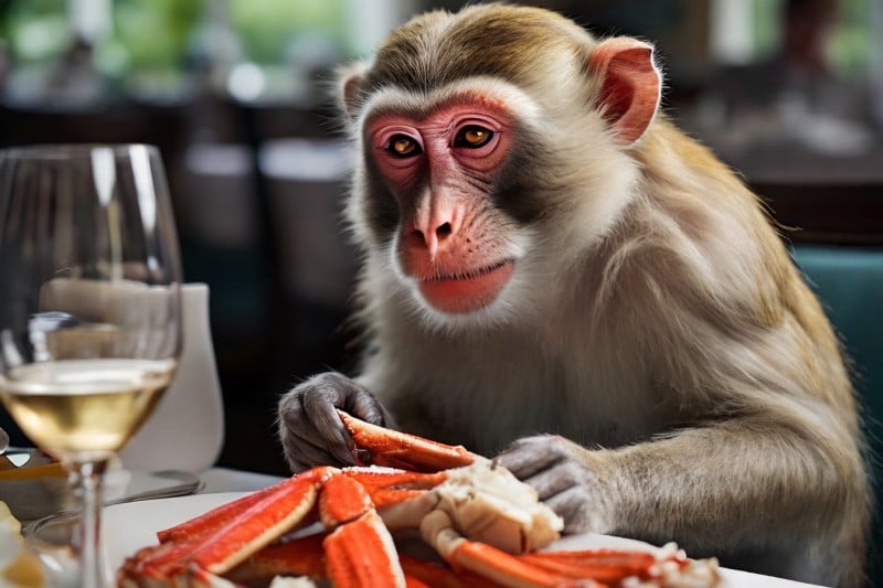 crab eating macaque monkey