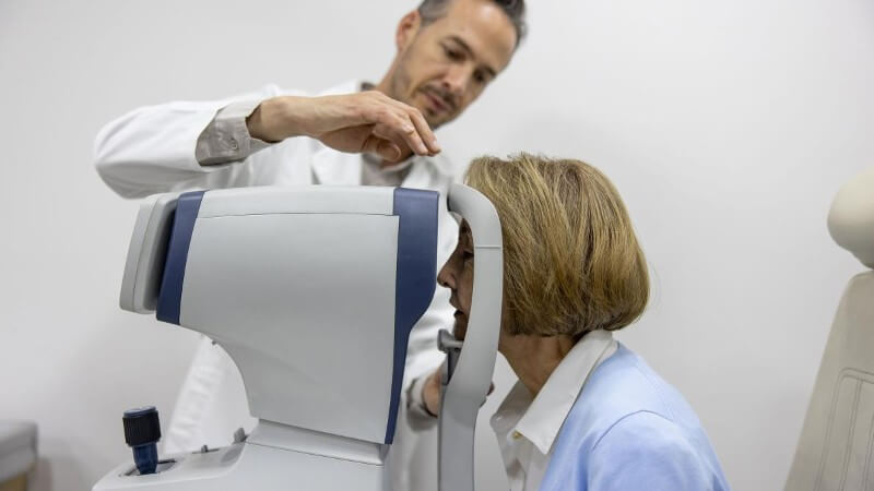 Women getting eyes checked