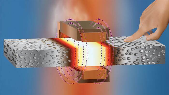 Composite metal foams (CMFs) being welded together