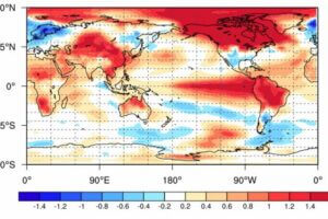 Multiple Model Ensemble Prediction of Global Temperature Anomalies for the 2023/24 Winter. Unit: °C