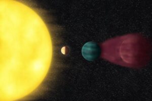 Young, hot, Earth-sized planet HD 63433d sits close to its star in the constellation Ursa Major, while two neighboring, mini-Neptune-sized planets — identified in 2020 — orbit farther out.