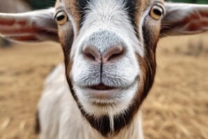 an inquisitive goat