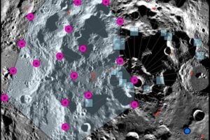 map of seismic activity on moon