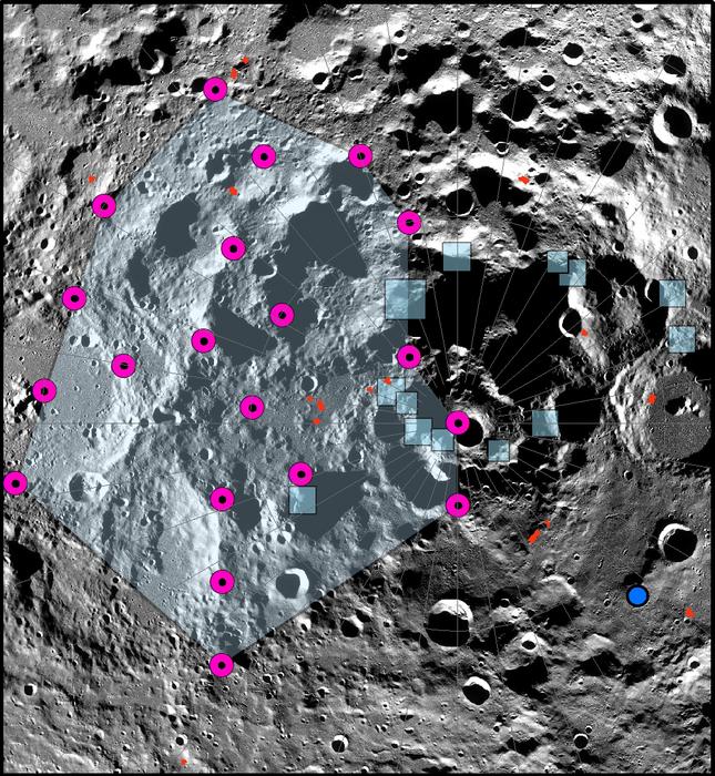 map of seismic activity on moon