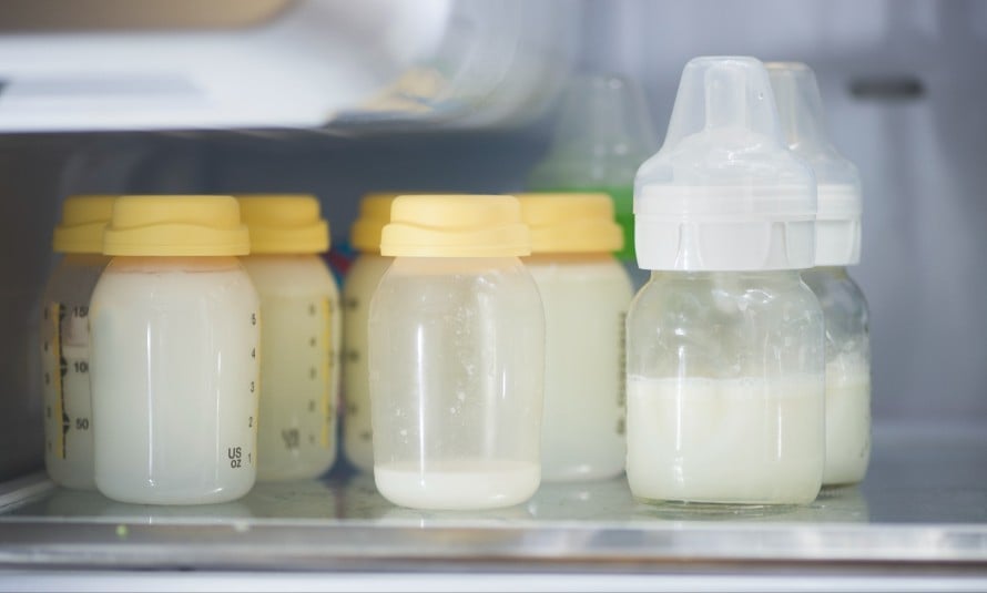 breast milk in bottles