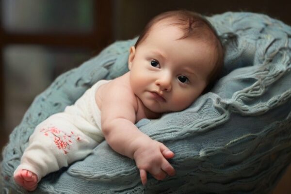 Baby in holder's arm