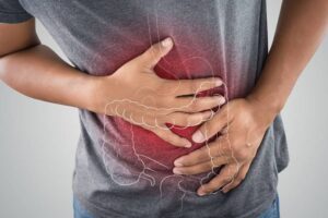 IBD illustration of man holding stomach