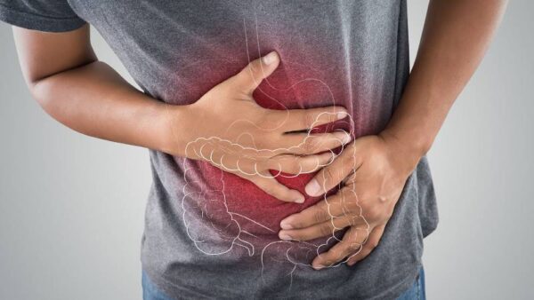 IBD illustration of man holding stomach