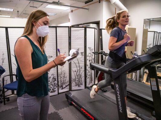 woman on treadmill