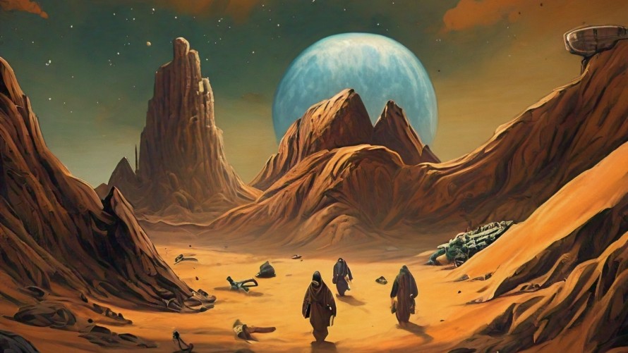 Illustration of the Star Wars planet Tatooine