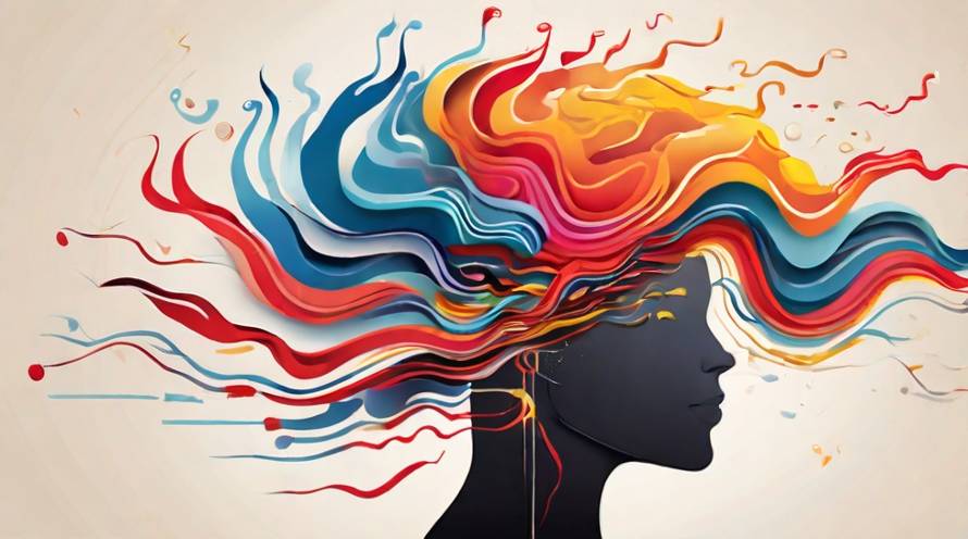 A digital illustration depicting a human brain with colorful waves emanating from different regions, representing the traveling waves and their role in memory formation and recall.