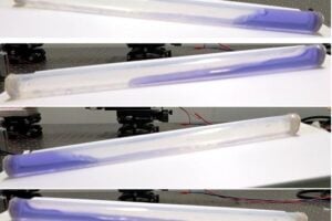 Researchers harvest more energy from waves by moving a liquid–solid nanogenerator’s electrode to the end of the tube where the water crashes.