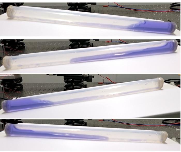 Researchers harvest more energy from waves by moving a liquid–solid nanogenerator’s electrode to the end of the tube where the water crashes.