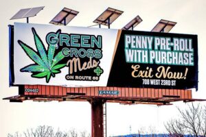A billboard advertising medical marijuana on Route 66 in Oklahoma. (Photo: Susan Vineyard, Adobe Stock)