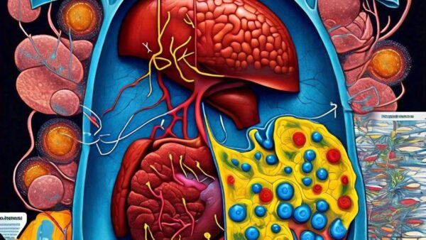 colorful liver and immune system illustration