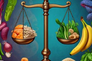 Scale with healthy foods