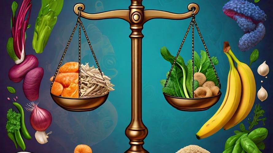 Scale with healthy foods