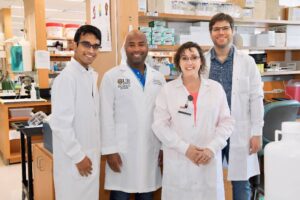 From left: Siddharth Chittaranjan, Nathan A. Smith, MS, PhD, Tracy Bubel, MS, and Bartosz Kula, PhD, who is the first author of this research paper.