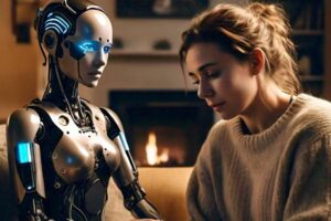 picture of ai helping a woman overcome loneliness