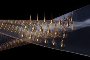 Stretchable microneedle electrode arrays.