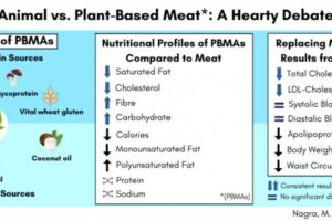 Plant-based meat alternatives (PBMAs) have a more cardioprotective nutritional profile and have been shown to improve cardiovascular risk factors compared to meat