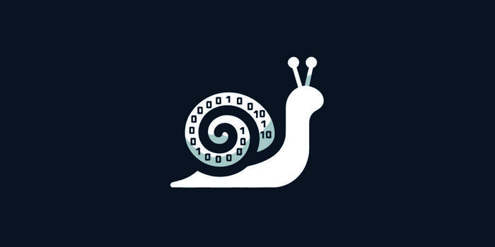 snail illustration with zeroes and ones