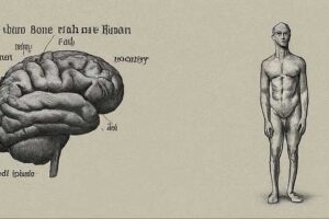 Abstract illustration to accompany brain size article