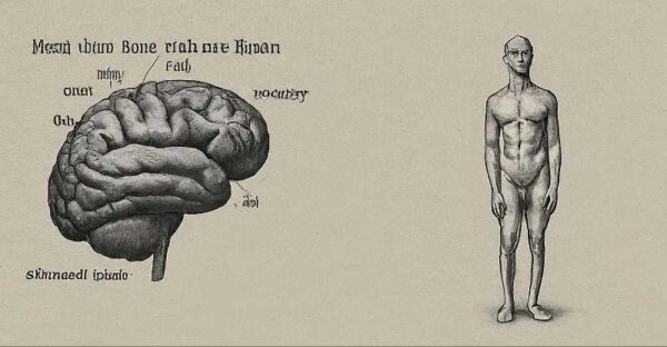 Abstract illustration to accompany brain size article
