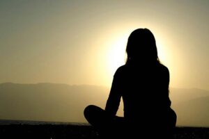 woman meditating