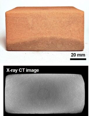 Photograph and X-ray CT Image of KLS-1 Sintered Block Manufactured Using an Optimized Process Credit: Korea Institute of Civil Engineering and Building Technology