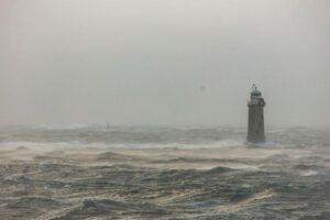 Storm Eunice was one of a series of extreme weather events to hit the UK in 2022. It saw high winds cause damage on land and at sea, with this picture showing waves overtopping the breakwater in Plymouth Sound (UK)