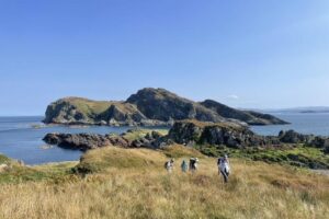 A view of Garbh Eileach, the largest island in the Garvellach island chain where the gradational transition into snowball Earth is recorded.