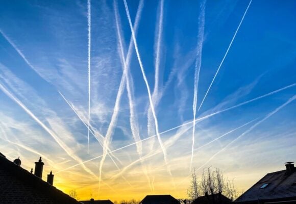 Contrails in the sky