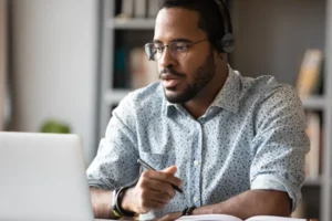 man on a zoom call