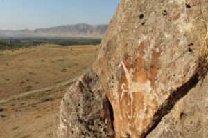 A petroglyph of a horse in the Ferghana Valley of Kyrgyzstan.