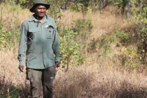 Gasto Lyakurwa, doctoral student in recreation, park, and tourism, management at Penn State, walks through land adjacent to Mkomazi National Park in Tanzania as he conducts research Credit: Provided by Gasto Lyakurwa. All Rights Reserved.