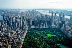 new York seen from above including central park