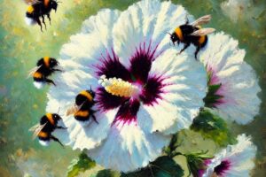 bees at a flower