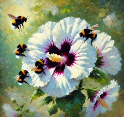 bees at a flower