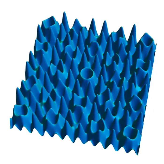 The quasiperiodic landscape in which the new Bose glass forms, similar to a Penrose tiling.