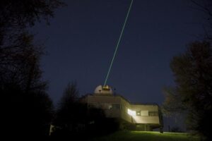 The Satellite Laser Ranging Station of the Space Research Institute of the Austrian Academy of Sciences at the Lustbühel Observatory.