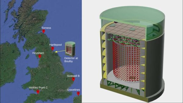 Schematic of the antineutrino detector and reactors ...                    </div>

                    <div class=