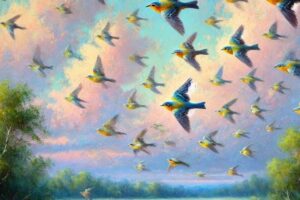 birds in flight illustration