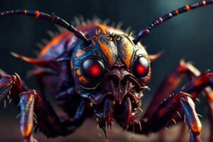 AI generated creepy Halloween insect