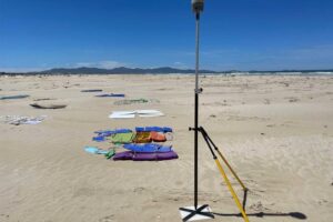 Plastic targets set up to test the new technology