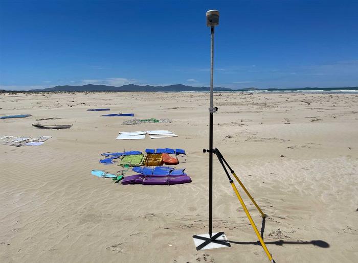 Plastic targets set up to test the new technology