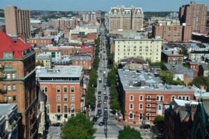 Baltimore, Maryland's Mount Vernon neighborhood.